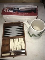 Hand Blender, Ceramic Pot, Backgammon set