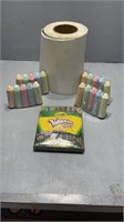 Roll of paper 4 things of chalk and colored