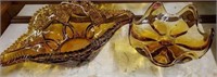 Amberina Compote and Console Bowl