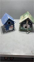 2 painted bird houses