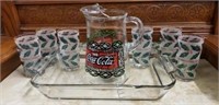 Coca-Cola pitcher, Anchor baking dish, glasses