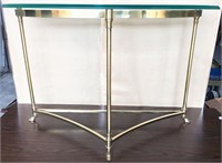 Bronze Metal Table with Glass Top