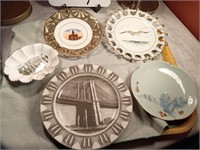 5 Vintage Souvenir Plates and nut dish