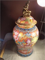 Large 18 " tall Hand Painted Oriental Urn