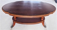 Brass Claw Footed Oval Coffee Table