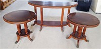 2 End Tables & Hall Table - Brass Claw Feet