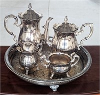 Vintage Silver plate Tea Service with Tray