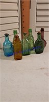 Lot of 7 vintage 3" glass bottles