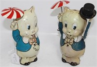 LOT OF 2 MARX TIN LITHOGRAPH PORKY PIG WIND-UP