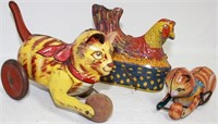 LOT OF 3 TIN LITHOGRAPH MECHANICAL TOYS. TO