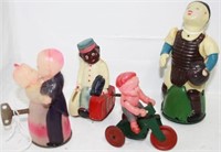 LOT OF 4 CELLULOID WIND-UP TOYS MADE IN OCCUPIED
