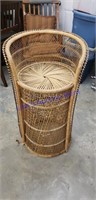 Wicker peacock chair 37 inches tall 21 in wide