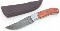 DAMASCUS STEEL 4” BLADE FULL TANG BOWIE KNIFE
