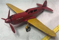 Cast Iron Red Propeller Toy Airplane
