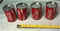 Lot of 4 Vintage Metal Coca Cola Salt & Peppers