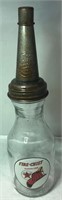 Glass Texaco Fire Chief Oil Bottle w/ Spout