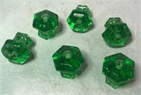 Lot of 6 Vintage Looking Green Drawer Pulls