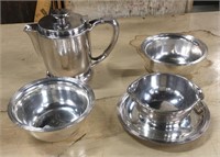(4) NYC Silver Plate Dining Car Pieces