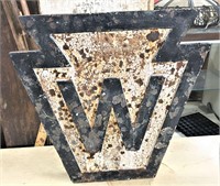 Cast Iron Whistle Sign in Keystone 16"H