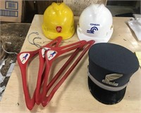 Misc. Acela Hat, Amtrak Hangers, Conrail Hard Hats