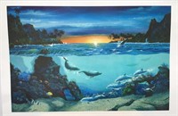 Dolphins at Sunset Print