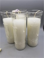 4 pack of 8" religious candles with crosses