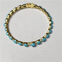 $500 Sterling Silver Blue Coral Bracelet EC57-54