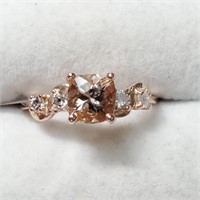 $1990 10K Natural Morganite Diamond Ring EC57-60