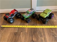 Lot of 3 large monster truck toys