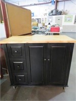 SOLID WOOD KITCHEN ISLAND W/2DOORS/3DRAWERS