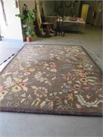 8 X 11 HAND MADE RUG CHOCOLATE SMALL FLORAL