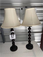 Pair of Lamps with Shades (Metal) 32" (U231)