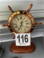 Heritage Mint Quartz Ship's Wheel Clock (Works