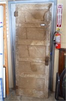 Vintage Wood Door w/Hardware 29 1/2 X 79 1/2