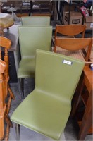 Three Faux Leather & Chrome Crate & Barrel Chairs