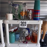 Contents of Shelf: Assorted Glassware (U234)