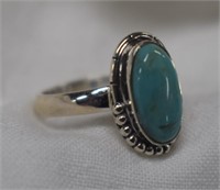 Sterling Silver Turquoise Ring Sz 6