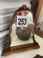 Antique Wooden Shaving Mirror (U236)