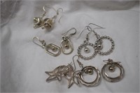(5) Pairs of Sterling Silver Earrings