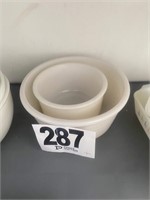 (2) Piece White Glass Mixing Bowls (U238)