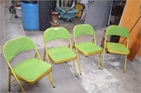 Four Vintage Folding Chairs. One Stain No Rips