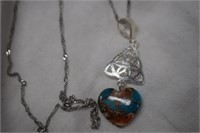 Sterling Silver Necklace w/ Turquoise & Spiny