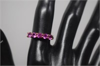 Sterling Silver Ring w/ Gold Overlay & Pink Topaz