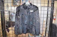 Ladies Black dyed rabbit Fur Jacket Excellent