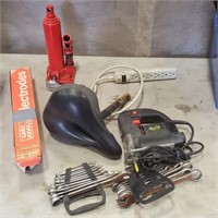 Wrenches, Bottle Jack, Jig Saw, 7014 Welding Rods,