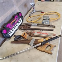 Saws, Pipe Wrench, Etc