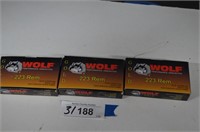 Three Boxes Wolf Gold .223 Ammo