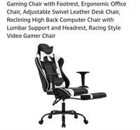 Gaming chair with foot rest in box