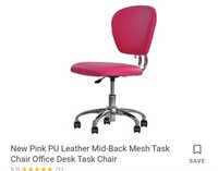 Pink leather desk chair