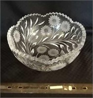 Etched glass bowl